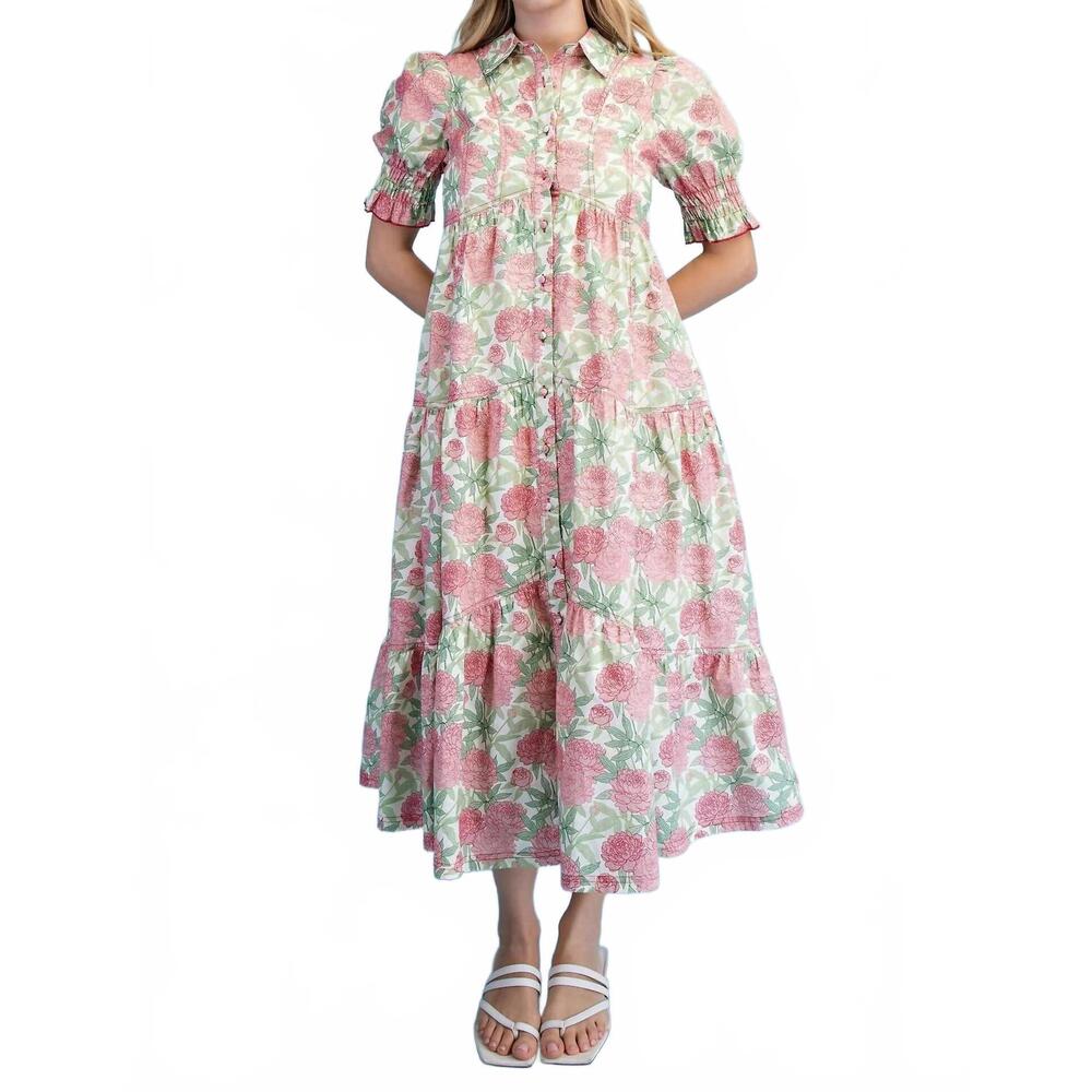NEW GIGIO layla midi dress in rose mix